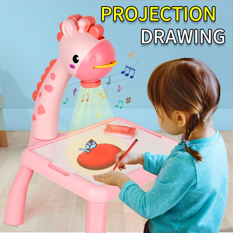 Kids’ Projector Drawing Table – Light & Music | Creative Learning Toy