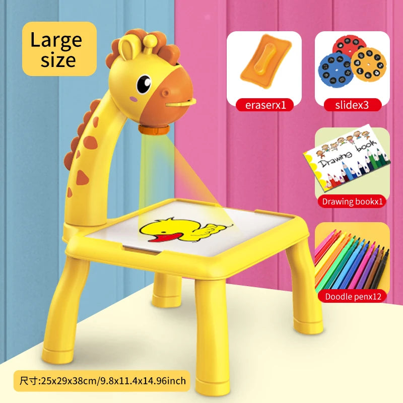 Kids’ Projector Drawing Table – Light & Music | Creative Learning Toy