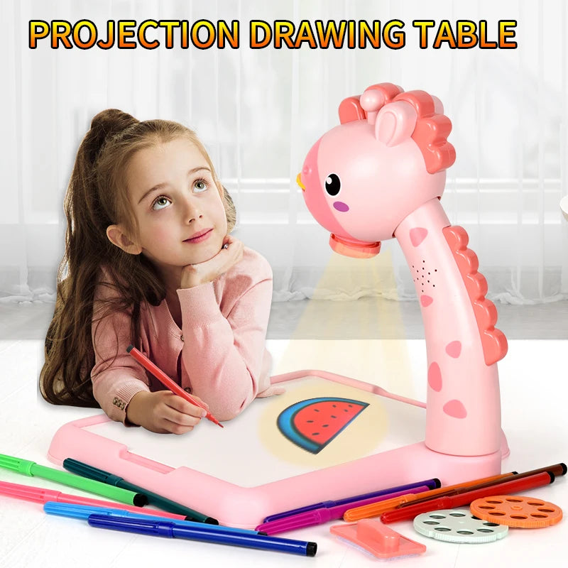 Kids’ Projector Drawing Table – Light & Music | Creative Learning Toy