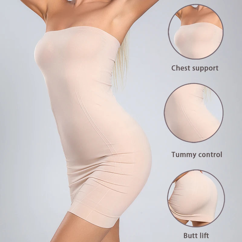 Sculpt & Smooth Strapless Body Shaper-Slip Dress