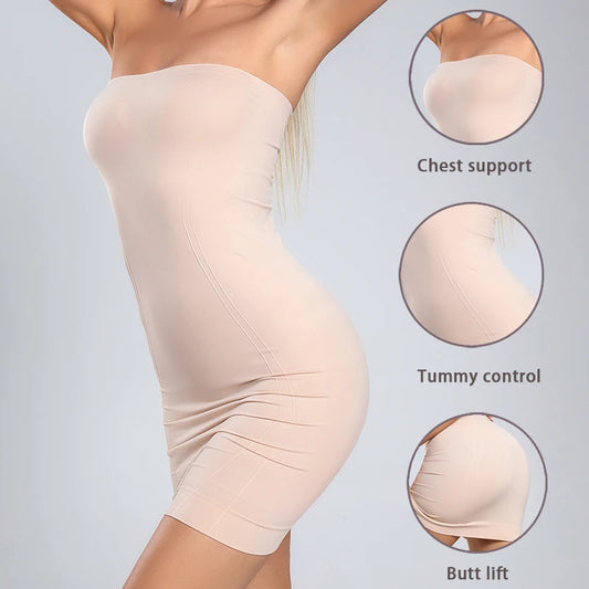 Sculpt & Smooth Strapless Body Shaper-Slip Dress