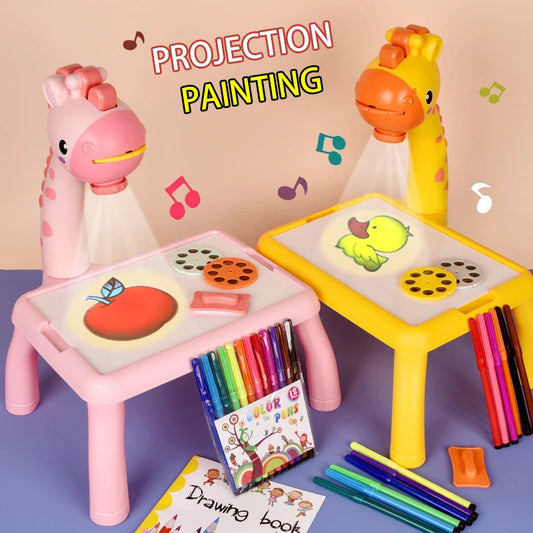 Kids’ Projector Drawing Table – Light & Music | Creative Learning Toy